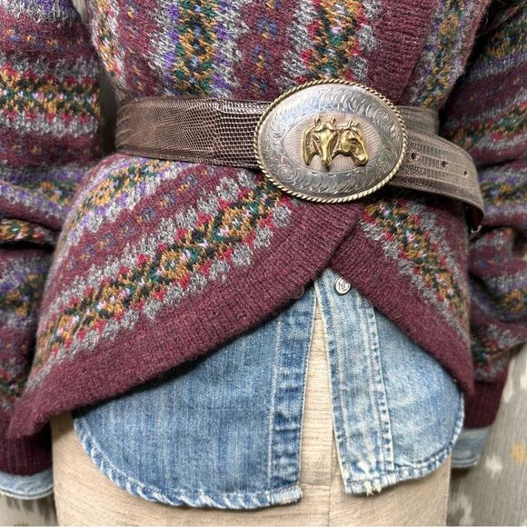 Ralph Lauren Hand Knit Fair Isle Wool Cashmere Blend Circle Cardigan Sweater - Picture 14 of 16